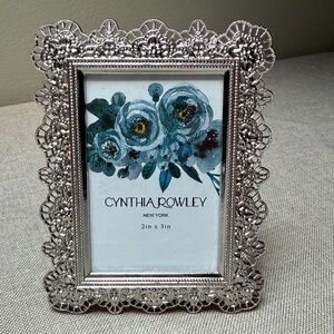 New Miniature Cynthia Rowley 2x3" SILVER LACEY Photo Picture Frame